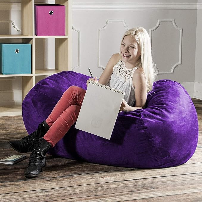 Jaxx Sofa Saxx Bean Bag Lounger, 4-Feet, 4', Grape
