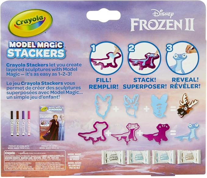 Crayola Frozen 2, Sven & Fire Salamander Model Magic Stacker Set, Gift for Kids, Age 5, 6, 7, 8
