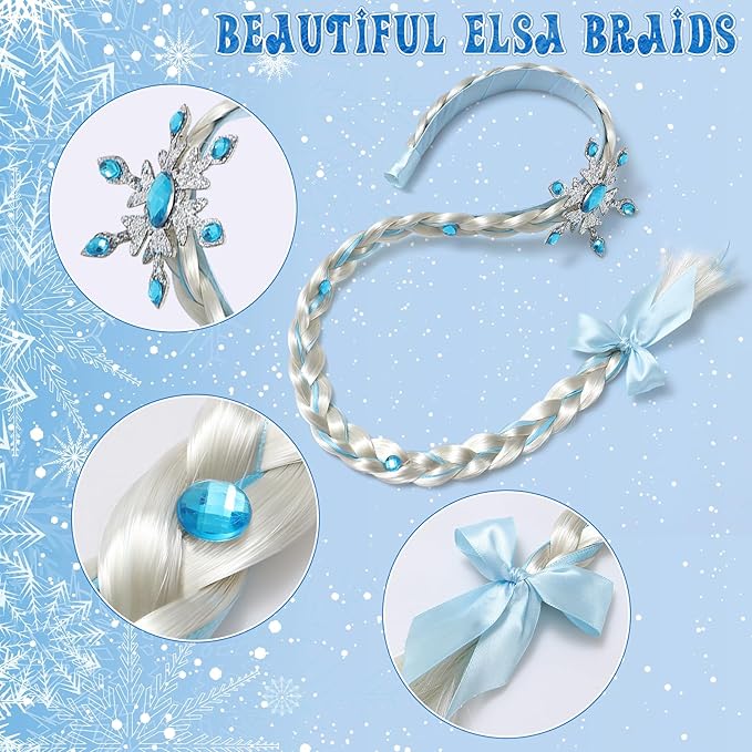 Latocos Girls Elsa Dress Costume Princess Dresses for Girls Ages 3-10 with Long Cape for Birthday Halloween Cosplay