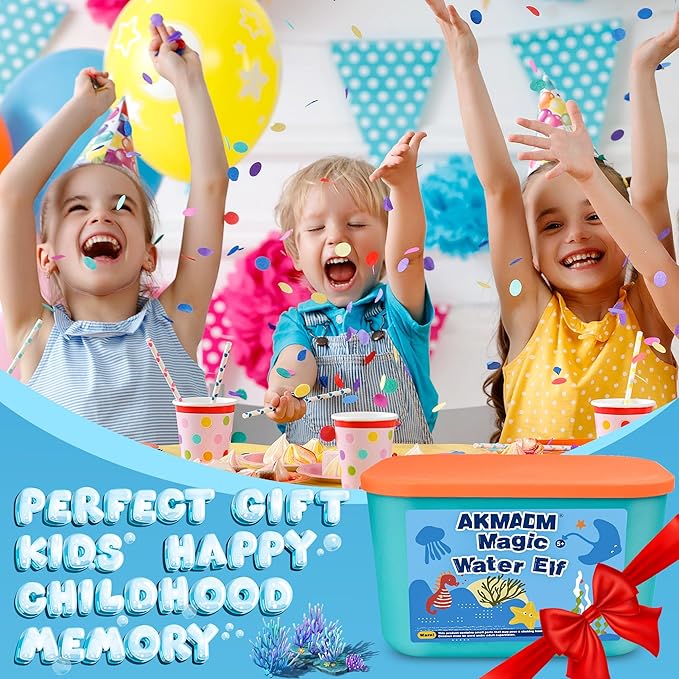 Magic Water Elf Toy Kit, Water Fairy Water Gel Kit, Aqua Animal Toy, Creative Magic Water Toy Creation kit, 100ml Capacity Water Elf Set with 12 Shape Molds, Children's DIY Marine Life (12 Colors)