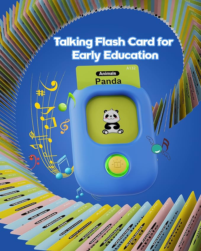 Toddler Toys for Boys 2-5 Years Old Gifts, Speech Autism Therapy Toys, Talking Flash Cards with 448 Sight Words, Learning Educational Montessori Sensory Toys for Autism Toddlers(Blue)