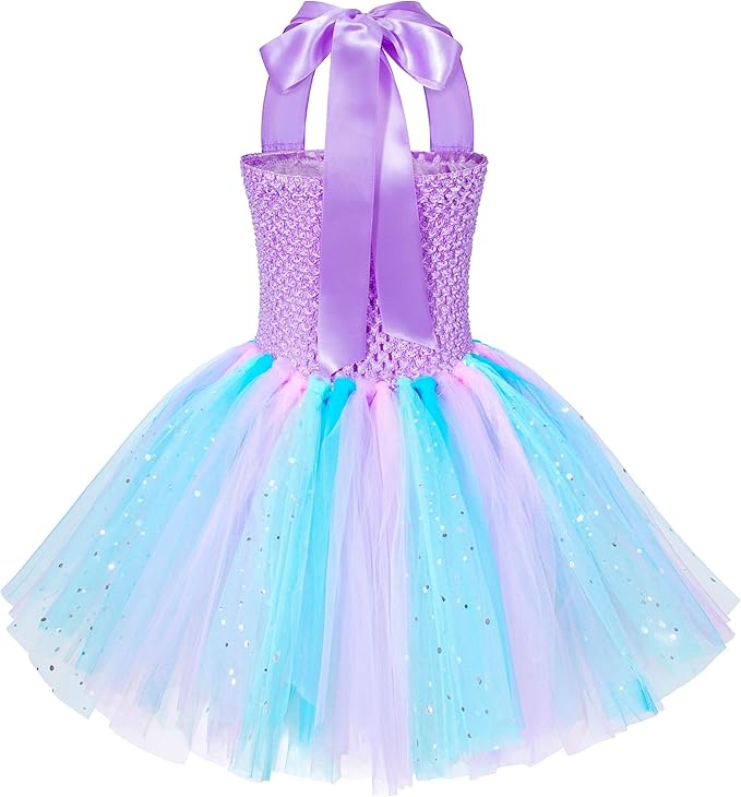 Little Mermaid Tutu Dress for Girls - Princess Mermaid Ariel Costume with Accessories