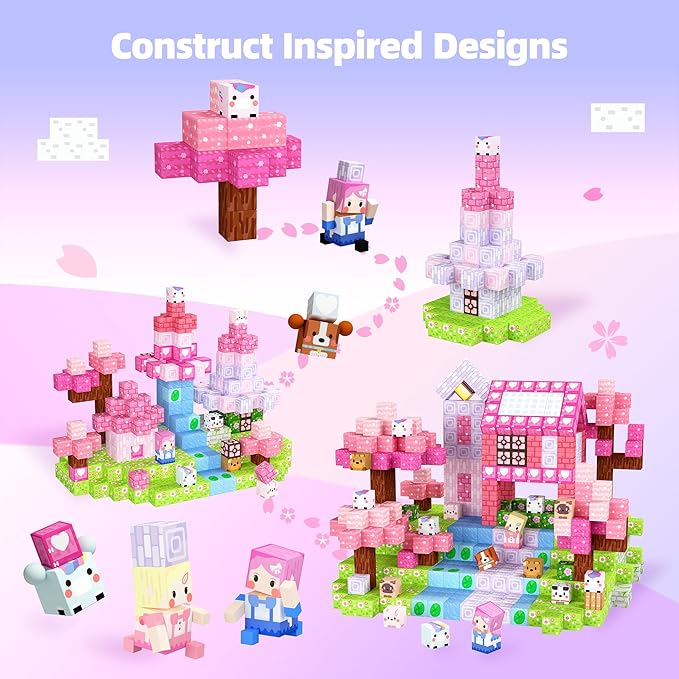 GobiDex 100PCS Magnetic Blocks Kid Building Toys for 3+ Years Old Girls, Upgraded STEM Sensory Gifts for Princess, Kids Magnets Game for Toddler