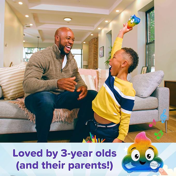 Silly Poopy's Hide & Seek by Relatable, The Talking, Singing, Rainbow Hide & Seek Toy, Stocking Stuffers for Toddlers, Hide and Seek Games, Includes 1 Toy and 2 AA Batteries
