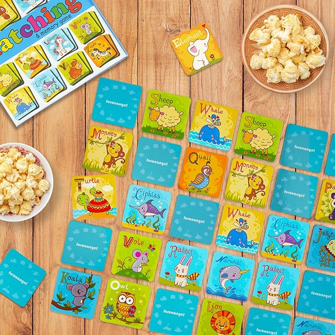 Animal Letter Memory Game ABC Learning for Toddlers, Fun Matching Game, Educational Toys for Kids, Preschool Learning Toys and Alphabet Flash Cards for Boys & Girls Age 4 to 8