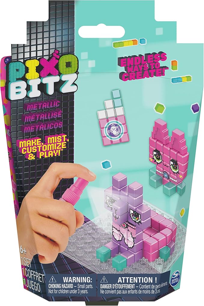 Metallic Pack with 156 Exclusive Water Fuse Beads, Decos and Accessories, Makes 3D and 2D Creations with No Heat, Arts and Crafts Kids Toys