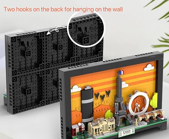 TUTU&LELE Postcard Paris, 3D Wall Art Craft Kit, Wall Art Architecture Skyline Model Kit, Office Home Décor, Architecture Building Blocks for Adults and Kids (598Pieces)