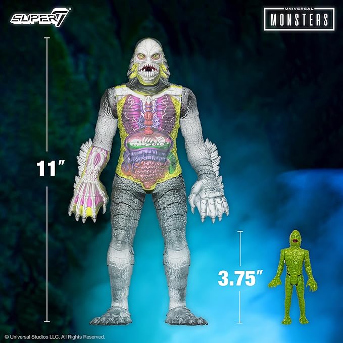 Super7 Super Cyborg Universal Monsters Creature from The Black Lagoon (Clear) - 11" Universal Monster Movies Action Figure Classic Movie Collectibles