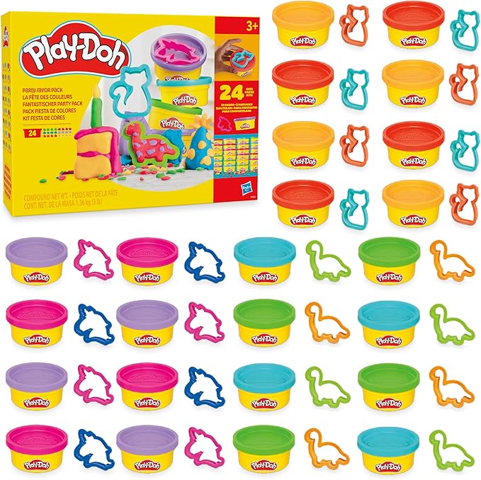Play-Doh Party Favor Pack, Bulk 24 Pack of Modeling Compound with Cutters, Non-Candy Treat Bag Fillers, Giveaways & Prize Toys for Kids 3 Years & Up (Amazon Exclusive)