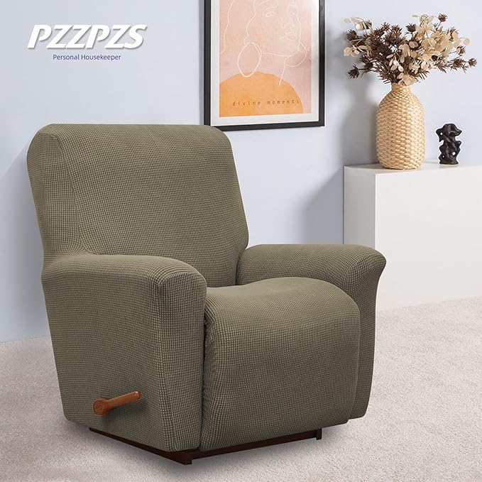 Recliner Chair Cover Lazy Boy Recliner Covers Recliner Covers for Recliner Chair 1 Piece Furniture Protector Prevent wear and pet Hair（Recliner,Khaki）