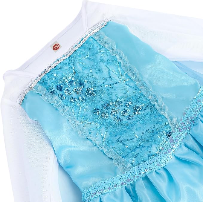 Elsa Costume for Girls 3-10 - Elsa Dress with Accessories - Princess Dress Up Clothes for Various Holiday Parties