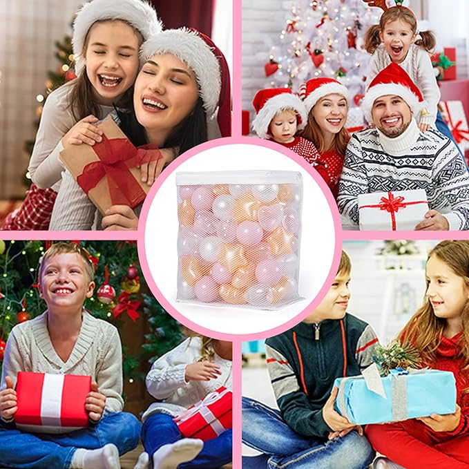 GOGOSO Ball Pit Balls,Plastics Balls for Ball Pit, Stars Hearts Shape for PastelBall for Toddlers Kids
