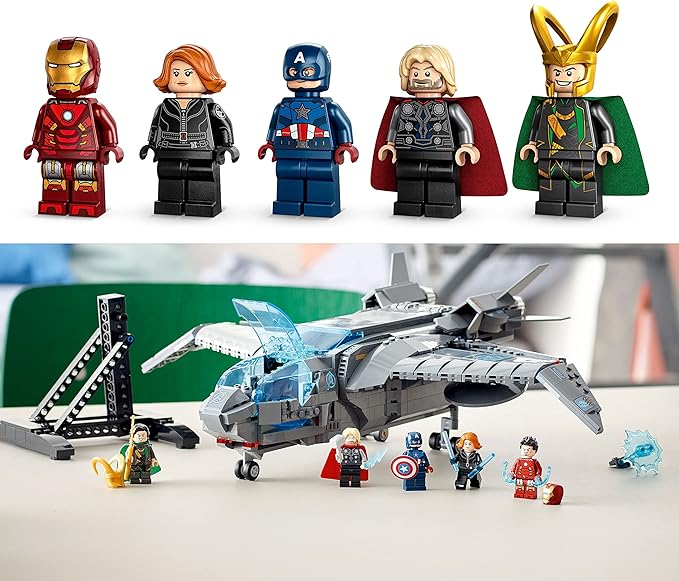 LEGO Marvel The Avengers Quinjet 76248, Spaceship Building Toy Set with Thor, Iron Man, Black Widow, Loki and Captain America Minifigures, Infinity Saga