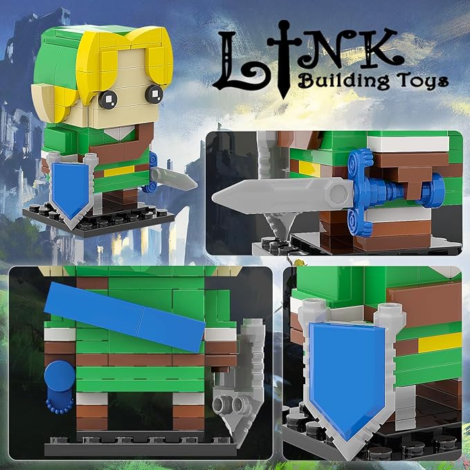 Breath of The Wild Link Building Sets for Adults Kids, Link Minifigure Ocarina of Time Building Kit,Game Series Building Blocks Model Toys,Compatible with Lego(155PCS)