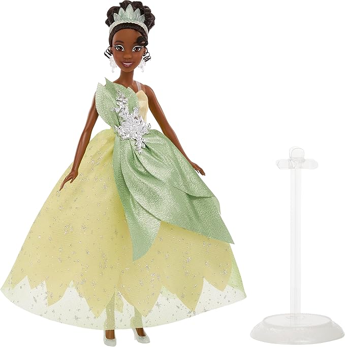 Mattel Disney Princess Toys, Collector Tiana Doll Celebrating Disney 100 Years of Wonder, Inspired by the Movie The Princess & The Frog