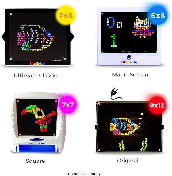 Holiday Refill templates for Basic Fun Lite Brite Ultimate Classic (10 Sheets, 7x8)