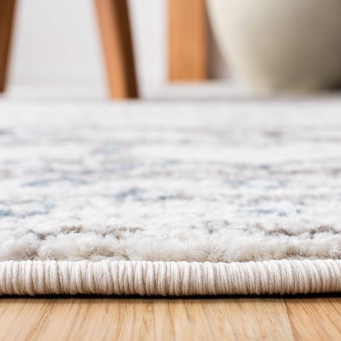SAFAVIEH Amsterdam Collection Runner Rug - 2'3" x 6', Ivory & Grey, Moroccan Boho Design, Non-Shedding & Easy Care, Ideal for High Traffic Areas in Living Room, Bedroom (AMS108A)