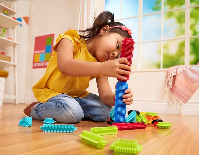 Battat- Bristle Blocks- STEM Interlocking Building Blocks- 36 pc Playset- Developmental Toys for Toddlers & Kid- Basic Builder Box- 2 Years +