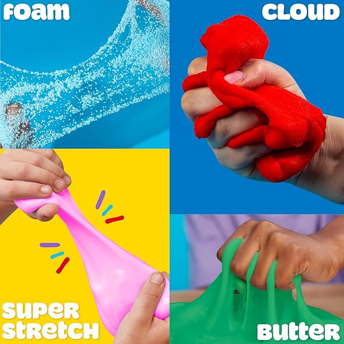 Play-Doh 6 Variety Compounds–Super Stretch, Play Foam, Butter, Cloud Dough for Kids, Sensory Dough, Kit, Gifts for Kids, Popular Kids Toys, Party Favors for Kids 8-12, Compound Packs