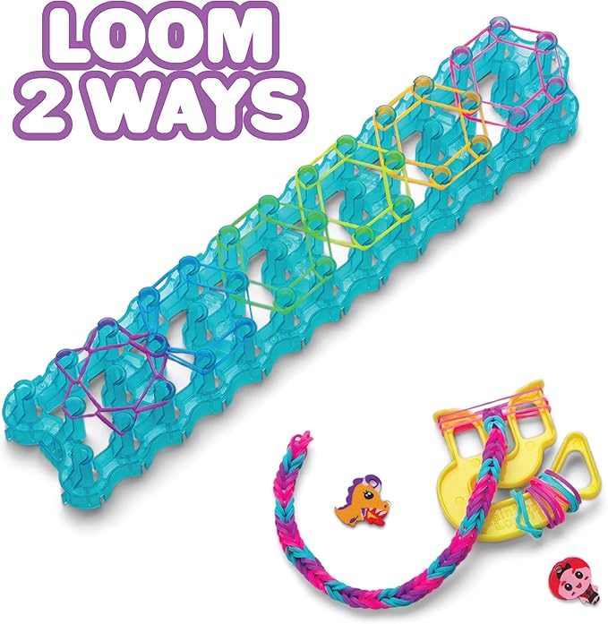 Rainbow Loom® Loomi-Pals™ MEGA Set, Features 60 Cute Assorted LP Charms, The New RL2.0, Happy Looms, Hooks, Alpha & Pony Beads, 5600 Colorful Bands All in a Carrying Case for Boys and Girls 7+