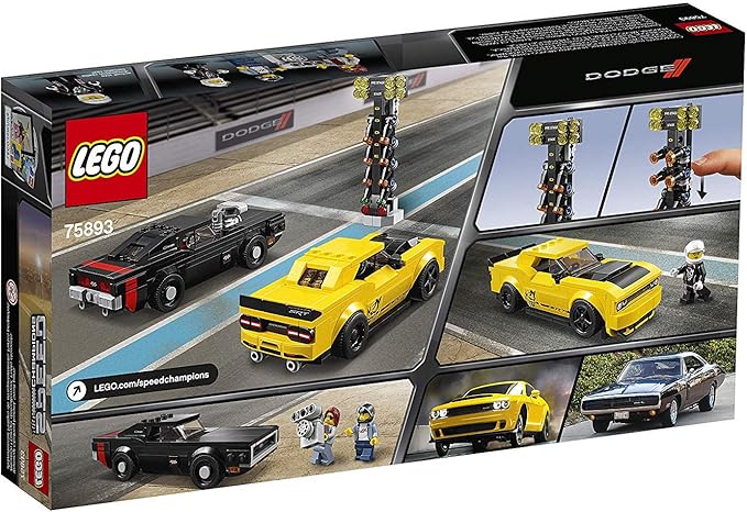 LEGO Speed Champions 2018 Dodge Challenger SRT Demon and 1970 Dodge Charger R/T 75893 Building Kit (478 Pieces)