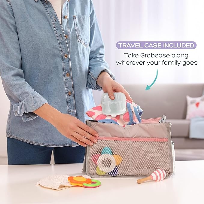 Grabease Toddler Utensils Toddler Spoons and Forks Baby Silverware Baby Self Feeding Utensils, BPA-Free & Phthalate-Free for Baby & Toddler, 1 Set, Plastic, White