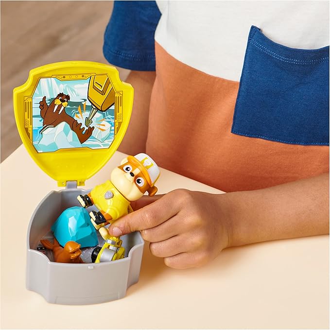 Paw Patrol, Big Truck Pups Rubble Action Figure with Clip-on Rescue Drone, Command Center Pod and Animal Friend Kids Toys Ages 3 and up