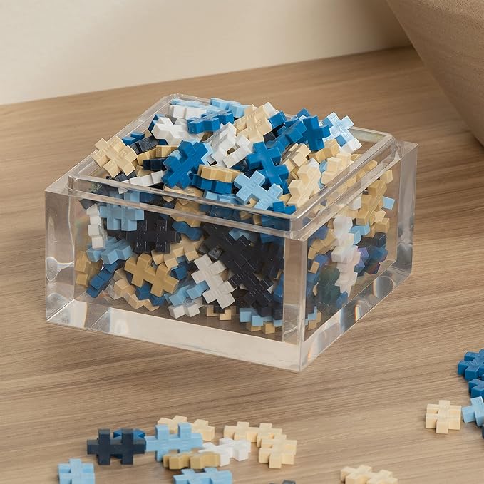 PLUS PLUS Inspired Art History Building Set, 3D Painting Kit & Craft Supplies for Kids, 350 Mini Interlocking Open Ended Pieces - Hokusai, The Great Wave