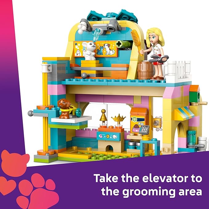 LEGO Friends Pet Accessories Shop Pretend Play Set - Building Toy for Kids, Girls and Boys, Ages 6+ - with 3 Minidolls, Toy Dog, Cat, & Rabbit - Gift Idea for Birthday - 42650