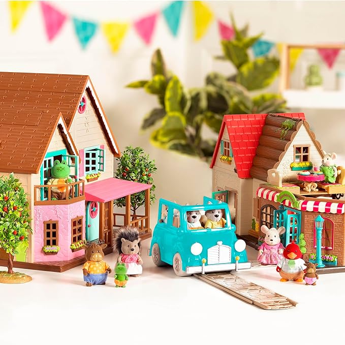 Li'l Woodzeez Master Bedroom & Dining Set – Miniature Furniture and Kitchen Accessories – 26pc Toy Set with Bed, Table, Fridge, and More – Toys for Kids Age 3+