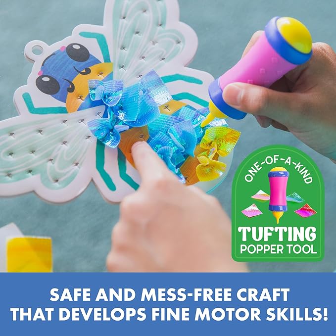 Educational Insights Tufting Craft Kit - Arts and Crafts for Kids, Toddler Art Supplies, Toddler DIY Sensory Activity, Gift for Girls and Boys Ages 5+