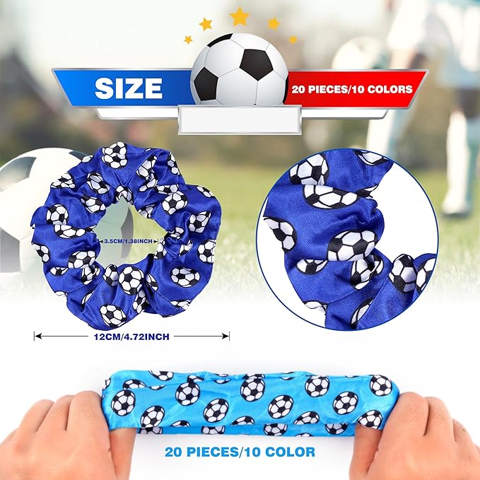 Kolewo4ever Girls' Soccer Gift Set - 160 Pieces Accessory Set Including Soccer Scrunchies, Bracelets, Makeup Bags, and Stickers - Multicolor