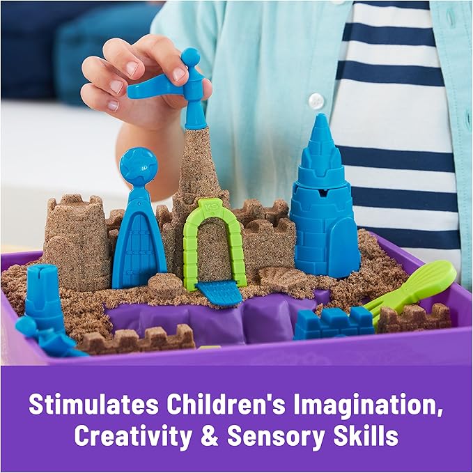 Kinetic Sand, Deluxe Beach Castle Playset with 2.5lbs Play Sand, Tools & Molds, Sensory Toys for Kids Ages 5 and up