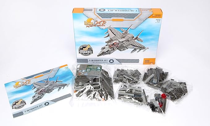 Ultimate Soldier Fighter Jet Military Building Kit, Grey