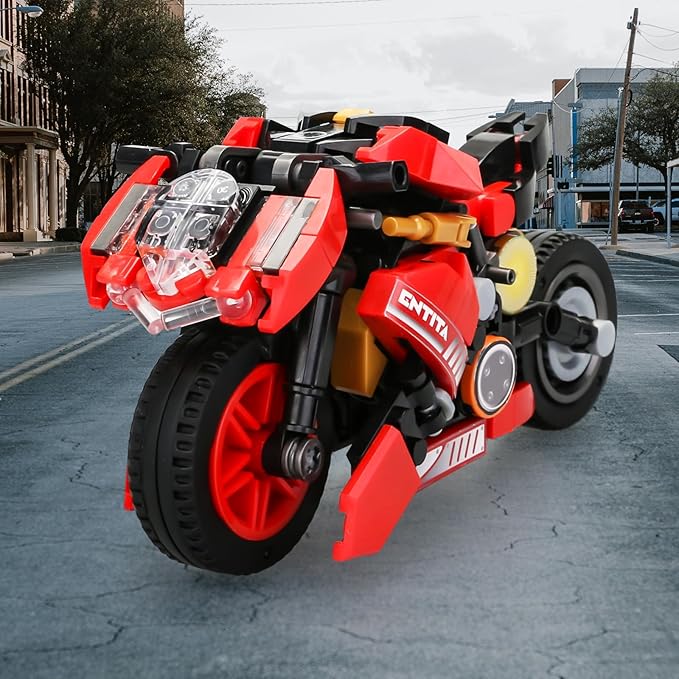 Motorcycle Building Block Set,Model Gift, 88010 Collectible Motorcycle Display Models for Boys and Children Aged 6 and Above 315PCS Red