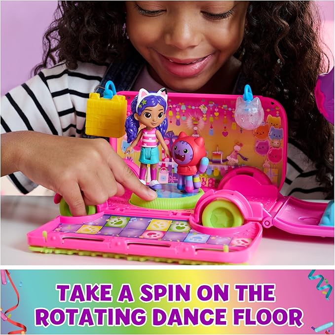 Gabby's Dollhouse Celebration Party Bus, Transforming Playset with Gabby & DJ Catnip Toy Figures & Dollhouse Accessories, Kids Toys for Ages 3 and Up