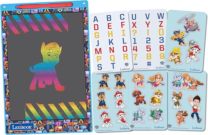 Lexibook, Paw Patrol Magic Slate, Art and Craft Toy for Girls and Boys, A4 Size with Multicolored Drawings, Blue/red, CRT10PA