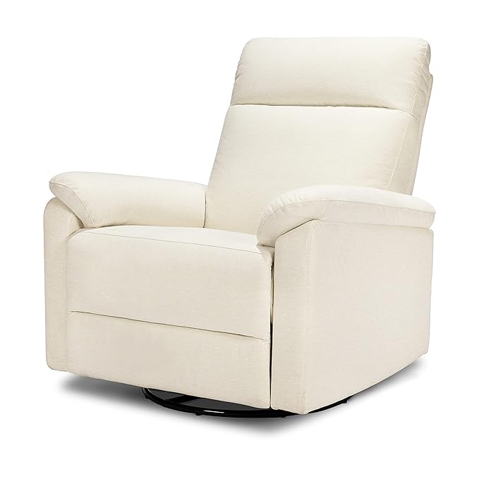DaVinci Suzy Electronic Swivel Recliner with USB Port in Vanilla, GREENGUARD Gold & CertiPUR-US® Certified