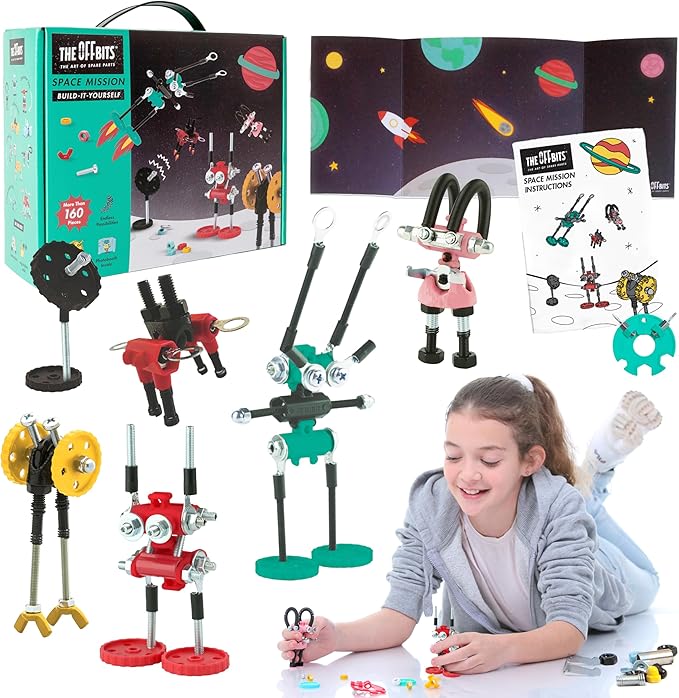 Space Mission Educational Build Your Own Robot Toy, Stem Building Toys for Boys and Girls, Valentine Birthday Gift for Kids Montessori Play Kit, Steam Toys for Kids Ages 6 7 8 9+