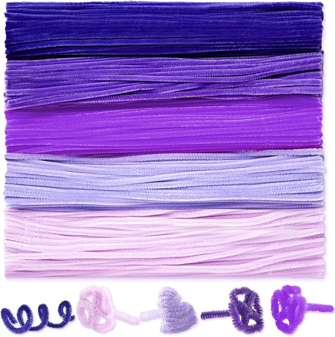 Peryiter 500 Pieces Pipe Cleaners Chenille Stems 12 Inch Craft Supplies Bulk for DIY Art and Craft Projects Creative Gift Wrapping Party Decorations(Pink,12 Inch)