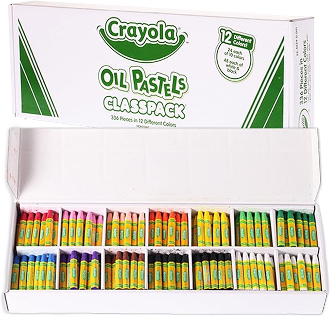 Crayola Oil Pastels Classpack (336ct), 12 Brilliant Opaque Colors, Kids Arts & Crafts, School Supplies for Classrooms, 4+
