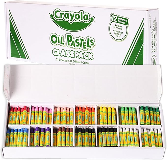 Crayola Oil Pastels Classpack (336ct), 12 Brilliant Opaque Colors, Kids Arts & Crafts, School Supplies for Classrooms, 4+