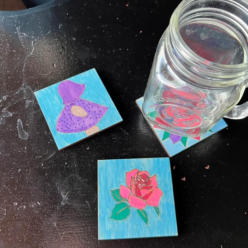 Set of 4 Mini Quilt Block Pattern, Wood Barn Star DIY Kits for Adults, Tiny Wall Hanging Do It Yourself Painting Craft Kit (4 Butterfly's)