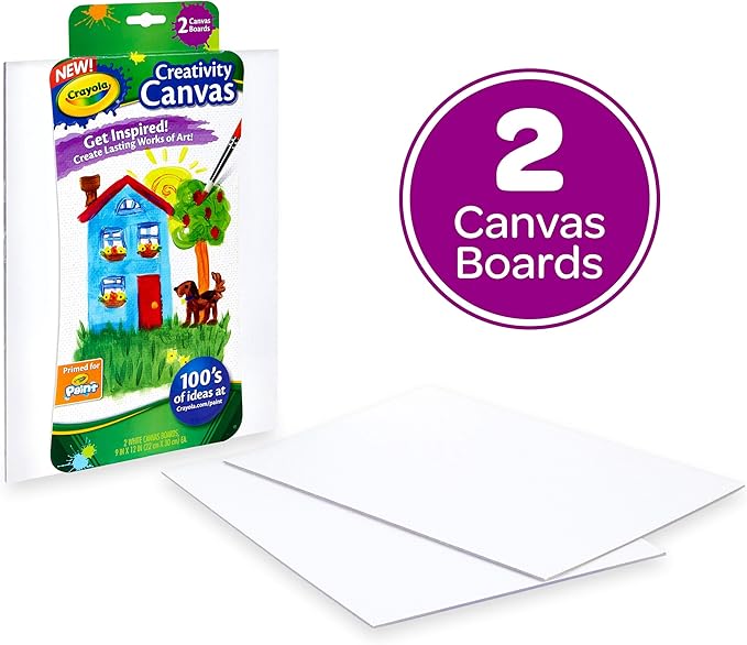 Crayola Paint Canvas Set, Painting Supplies, White, 2 Count