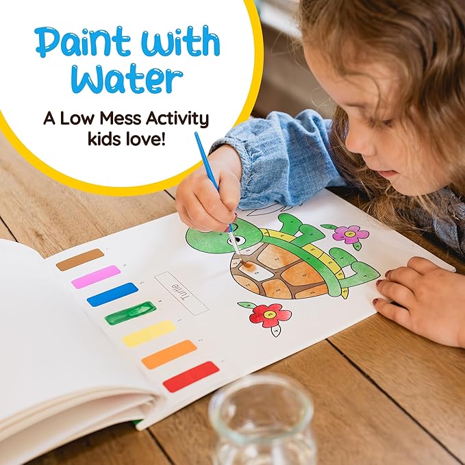 Paint With Water Coloring Book for Toddlers: Mess Free Kids Watercolor Painting Activity Kit - Arts and Crafts For Ages 2 3 4 5 6 Years Old - Animals - Pocket Travel Book, Gift Toy, Stocking Stuffers