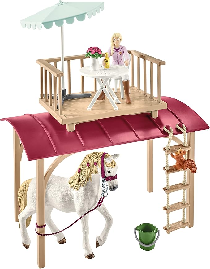 Schleich Horse Club 95-Piece Horse Set for Girls and Boys Ages, Camper for Secret Club Meetings Playset with Doll and Horse Toys