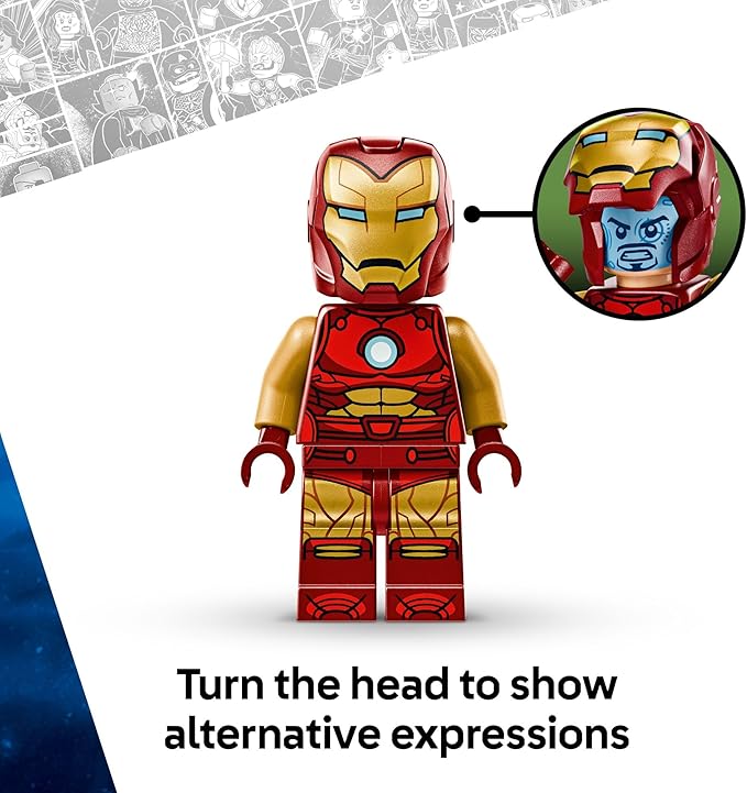LEGO Marvel Iron Man Mech vs. Ultron Building Toy Set - Iron Man Toy for Kids, Boys and Girls, Ages 6+ - Buildable Action Figure - Superhero Gift for Birthday - 76307