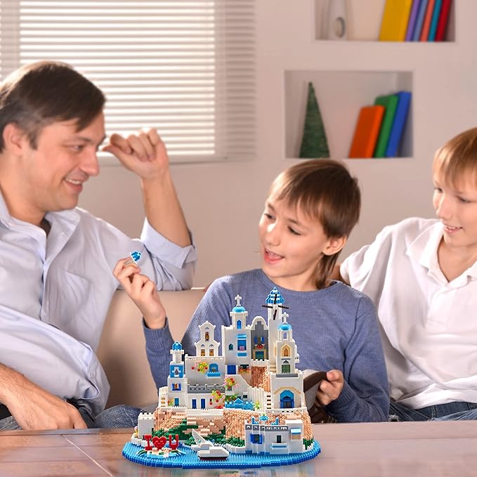 Architecture Micro Building Blocks Set for Adults- 5810PCS Romantic City Collectible Aegean Sea Mini Castle Building Blocks Modle Kits, Creative Present for Kids Age of 14+