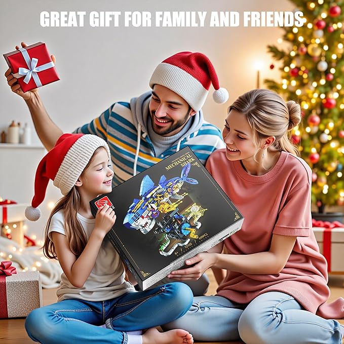 TYCOLE Mechanical Shark Building Set,Sea Animal Toy Kit with Rotatable Function and Display Stand,Creative STEM Toy Compatible with Legos,Christmas Birthday Gift for Adults and Kids 8-12(699PCS)