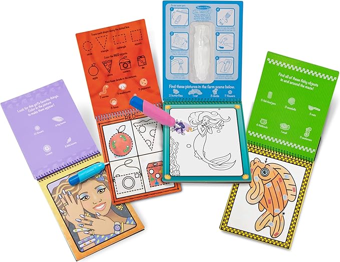 Melissa & Doug Water Wow 4 Pack (Pets, Colors, Fairy Tale and Makeup) - FSC Certified